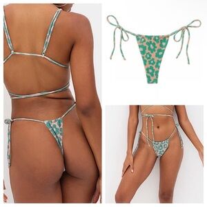 New! For love and lemons Yola Cheeky Thong Bikini Bottom floral 1311
